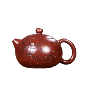 Handmade Yixing Purple Clay Teapot (Carved Xishi)