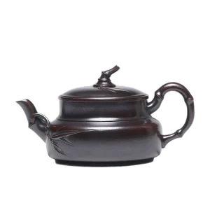 Ink Bamboo Double-String Yixing Purple Clay Teapot