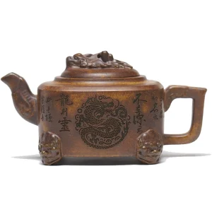 350cc Mighty Power Square Yixing Zisha Teapot