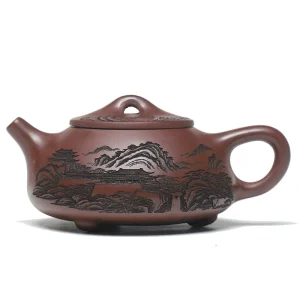 Authentic Yixing Zisha Mountain View Shi Piao Teapot 230cc