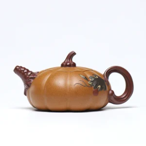 Pumpkin Shape Fully Handmade Yixing Zisha Teapot 250cc