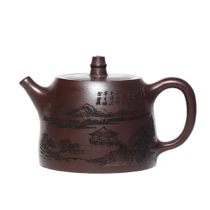 Landscape Han Duo Yixing Purple Clay Teapot 430cc