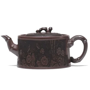 Premium Bamboo Segment Yixing Purple Clay Teapot 510cc