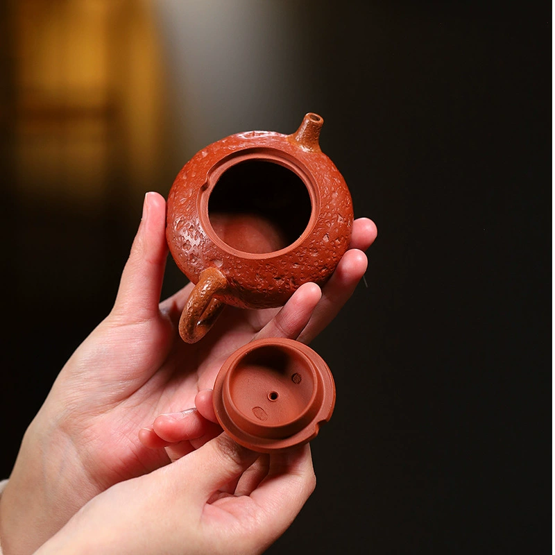 Full Handmade Ugly Tangerine Yixing Purple Clay Teapot 120cc - Image 2