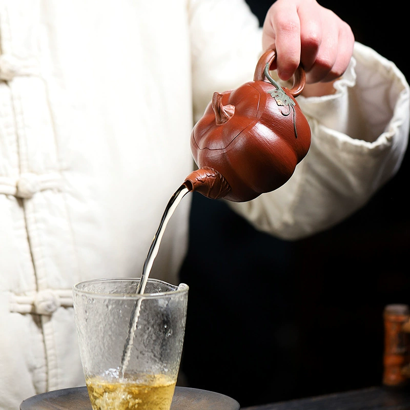 Traditional Pumpkin Style Yixing Zisha Teapot 240cc - Image 2