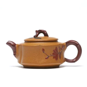 Handcrafted Magnolia Romance Yixing Purple Clay Tea Pot