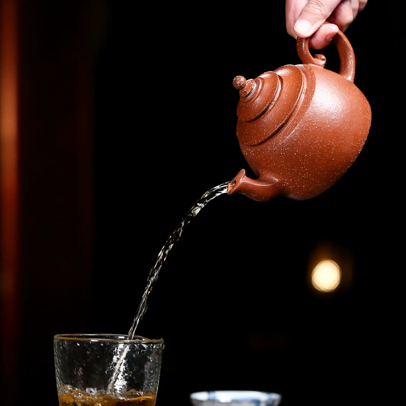 Large Capacity Phoenix Terrace Design Purple Clay Tea Pot 360cc - Image 2