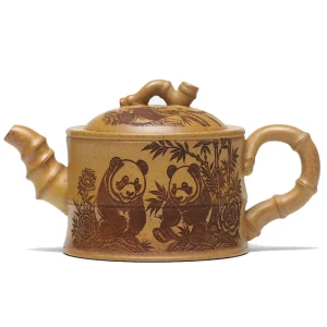 Panda Bamboo Segment Yixing Zisha Teapot 350cc