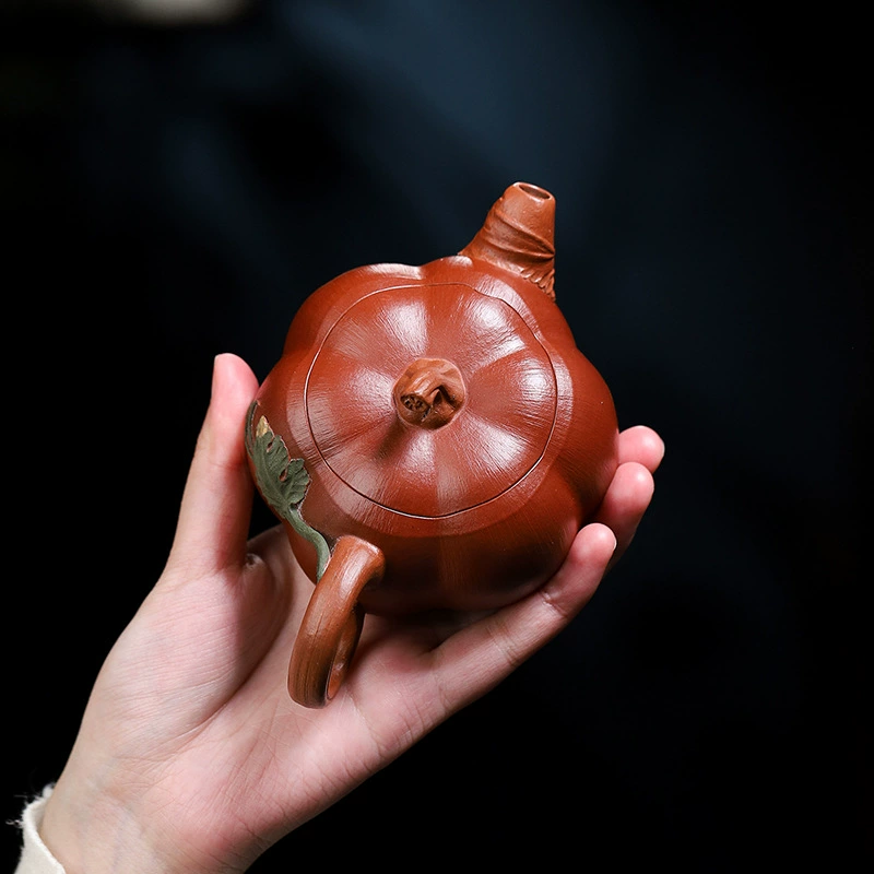 Traditional Pumpkin Style Yixing Zisha Teapot 240cc - Image 3