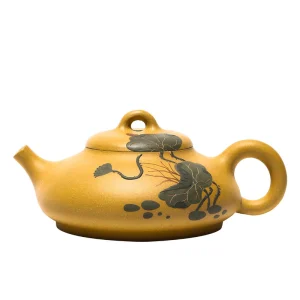 Handmade Lotus Pond Moonlight Purple Clay Tea Pot