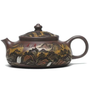 Handmade Remote River Scene Kung Fu Tea Set