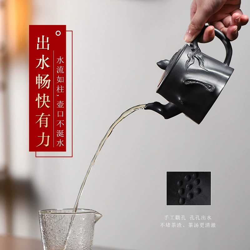 Handmade Peach Stump Yixing Zisha Teapot for Home Use - Image 2
