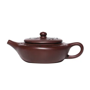 Handcrafted Bamboo Pattern Bian Chen Purple Clay Tea Pot
