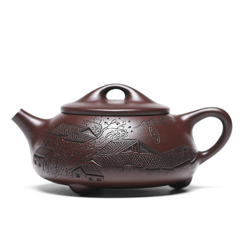 Traditional Jingzhou Shi Piao Purple Clay Kung Fu Teapot