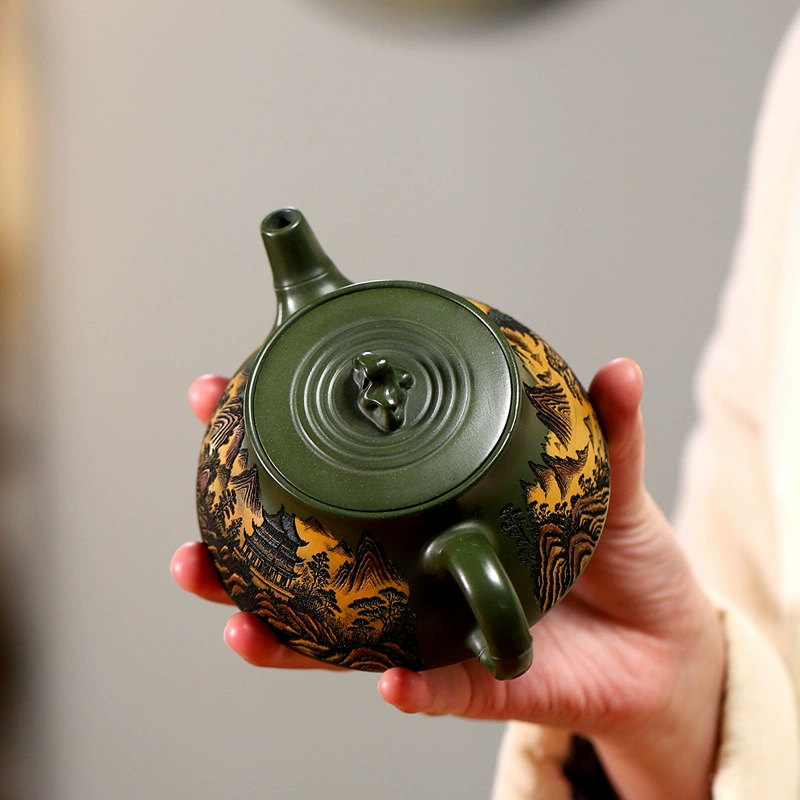 Handmade Xishan Yingjing Scenic Purple Clay Tea Pot - Image 3