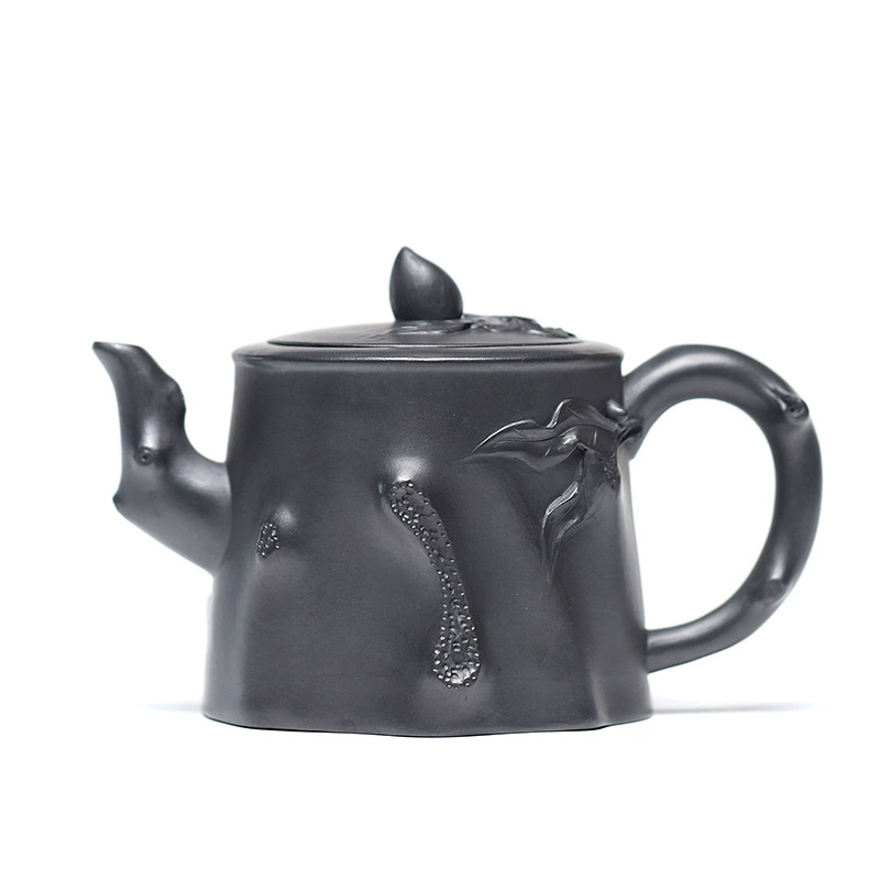 Handmade Peach Stump Yixing Zisha Teapot for Home Use