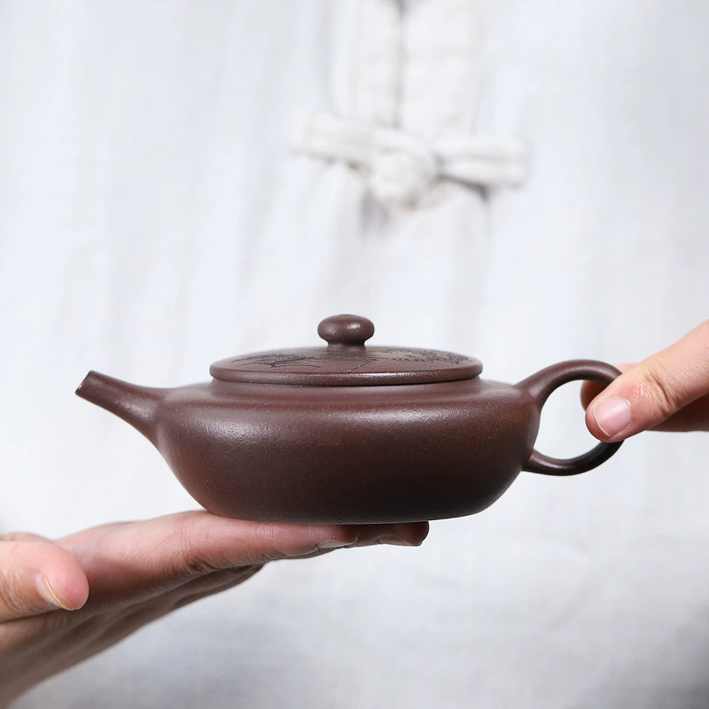 Full Handcrafted Pan Hu Purple Clay Tea Pot - Image 4
