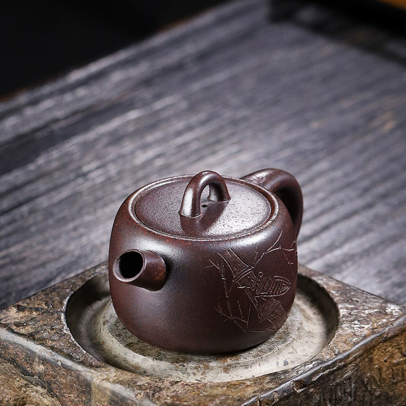 Handmade Cannon Mouth Jing Lan Purple Clay Tea Pot - Image 3