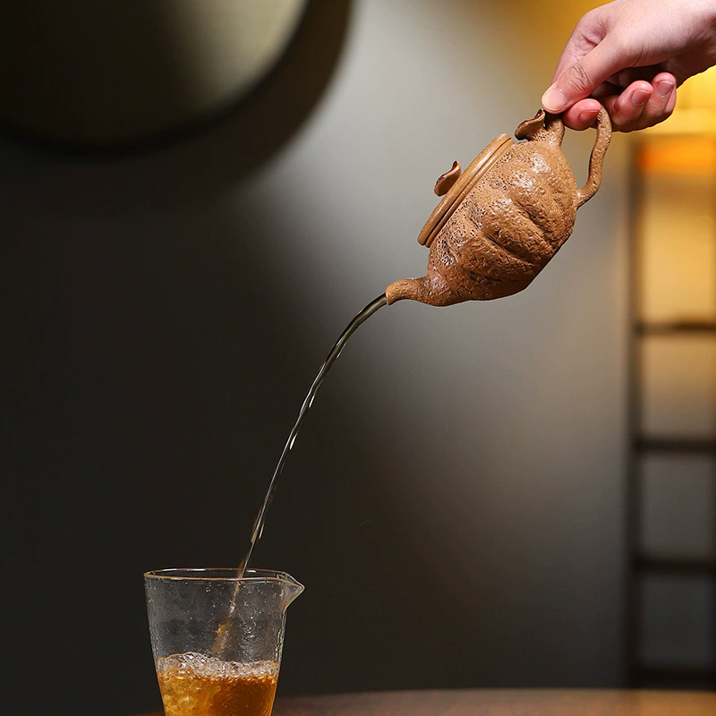 Pure Handcrafted Lingzhi Shape Purple Clay Tea Pot - Image 2