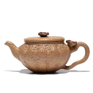 Pure Handcrafted Lingzhi Shape Purple Clay Tea Pot