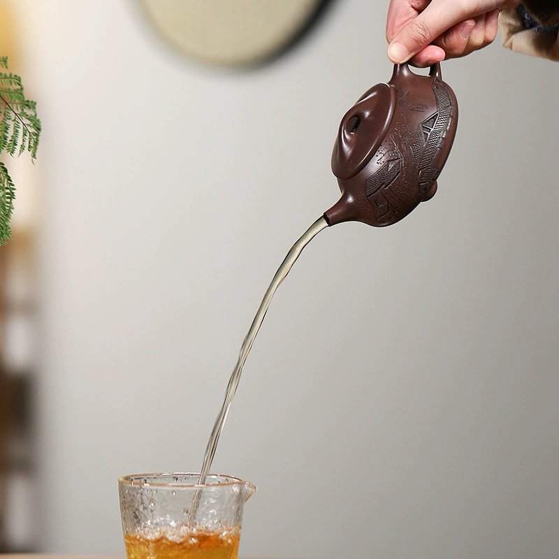 Traditional Jingzhou Shi Piao Purple Clay Kung Fu Teapot - Image 3