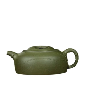 Handmade Bamboo Shape Ox Lid Purple Clay Tea Pot