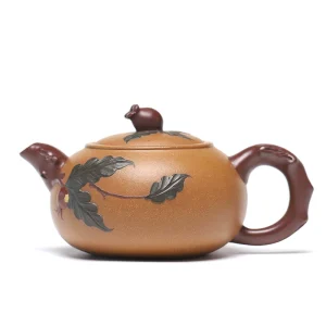 Handcrafted Many Blessings Many Children Purple Clay Teapot