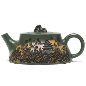 Handmade Xishan Yingjing Scenic Purple Clay Tea Pot