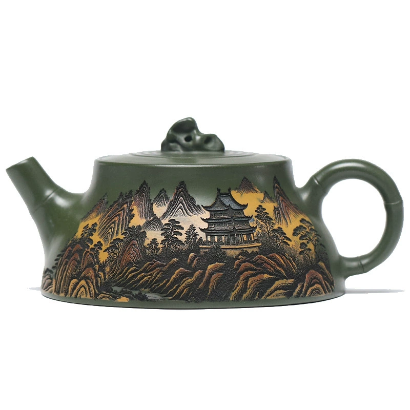 Handmade Xishan Yingjing Scenic Purple Clay Tea Pot