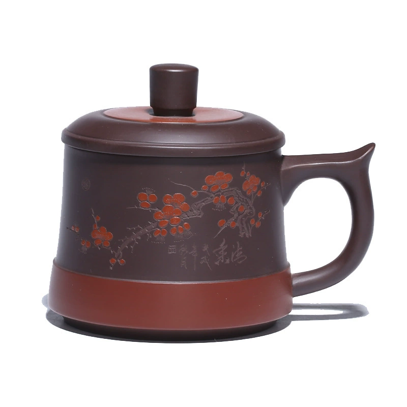 Large Capacity Hand-Painted Plum Blossom Yixing Zisha Teacup - Image 5