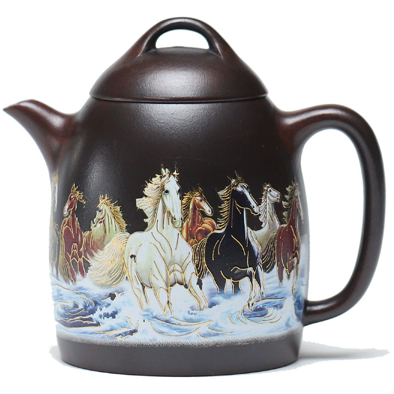 Success Arrives Soon Zisha Teapot with Horse Design - Image 2