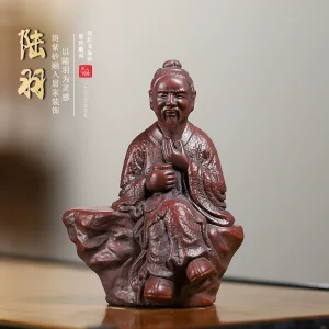 Tea Saint Lu Yu Handmade Yixing Clay Tea Pet Statue