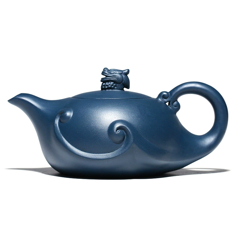 Handcrafted Large Size Majestic Dragon Purple Clay Teapot - Image 5