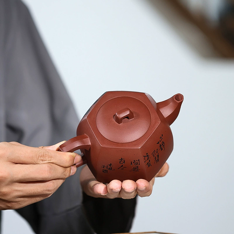Hexagonal Well Rail Yixing Zisha Teapot Kung Fu Tea Set - Image 3