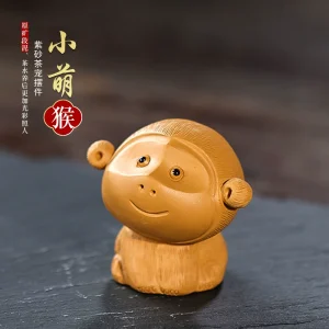 Cute Little Monkey Zisha Tea Pet Ornament
