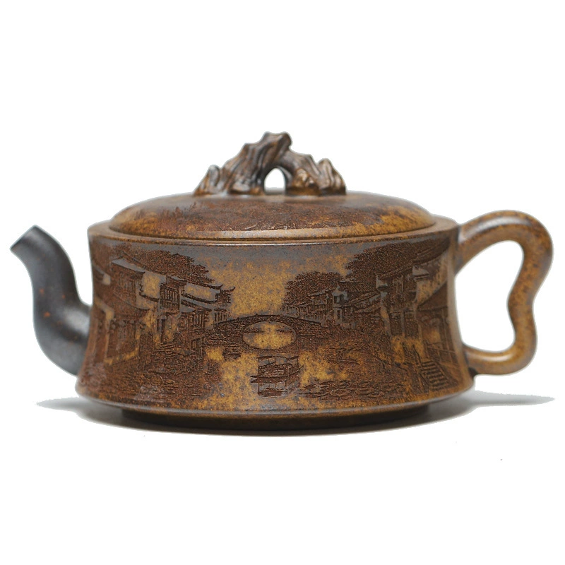 Classic Spirit Stone Shape Handmade Purple Clay Teapot - Image 2