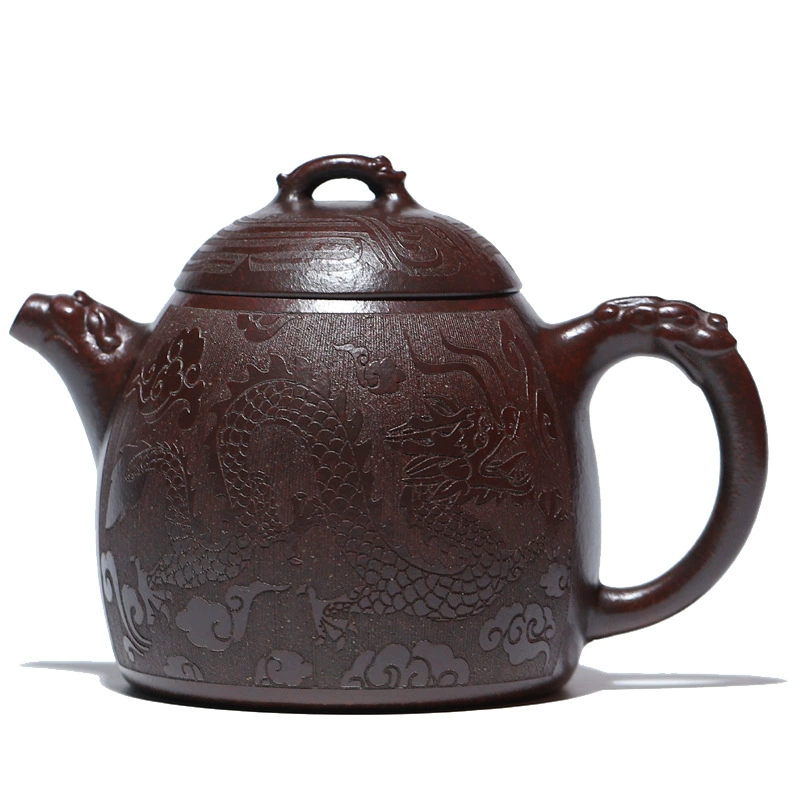 Traditional Cloud Pattern Dragon Qinquan Clay Teapot - Image 2