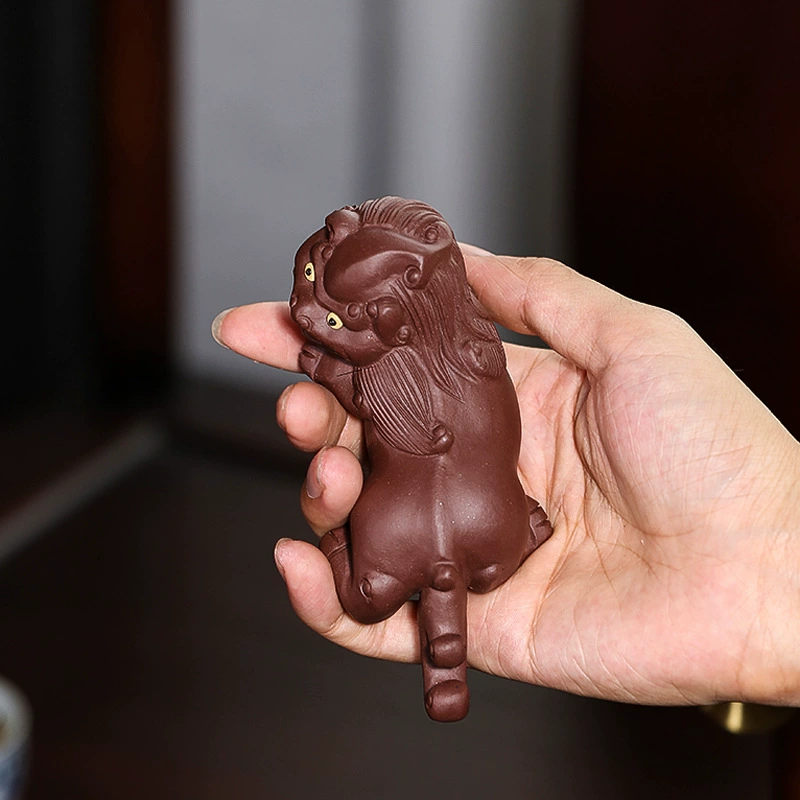 Mighty King Pixiu Purple Clay Tea Table Figurine - Image 5