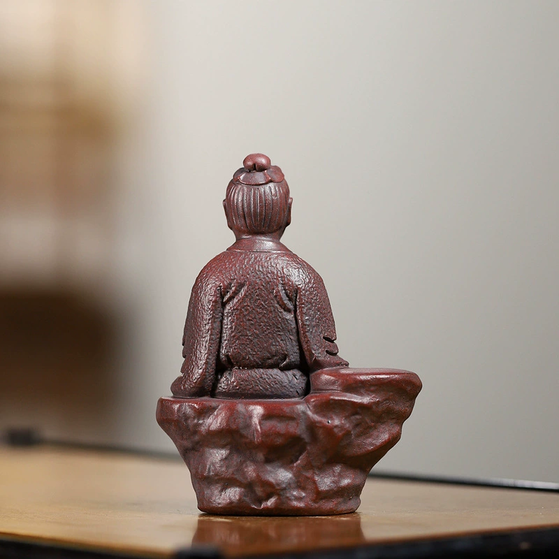 Tea Saint Lu Yu Handmade Yixing Clay Tea Pet Statue - Image 5