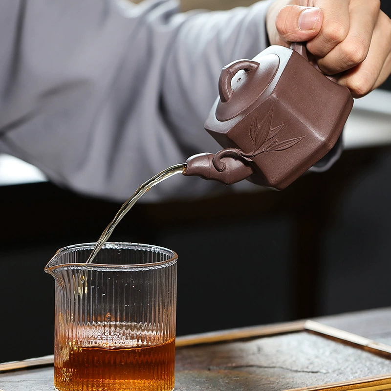 Hexagonal Bamboo Section Small Capacity Zisha Teapot - Image 3