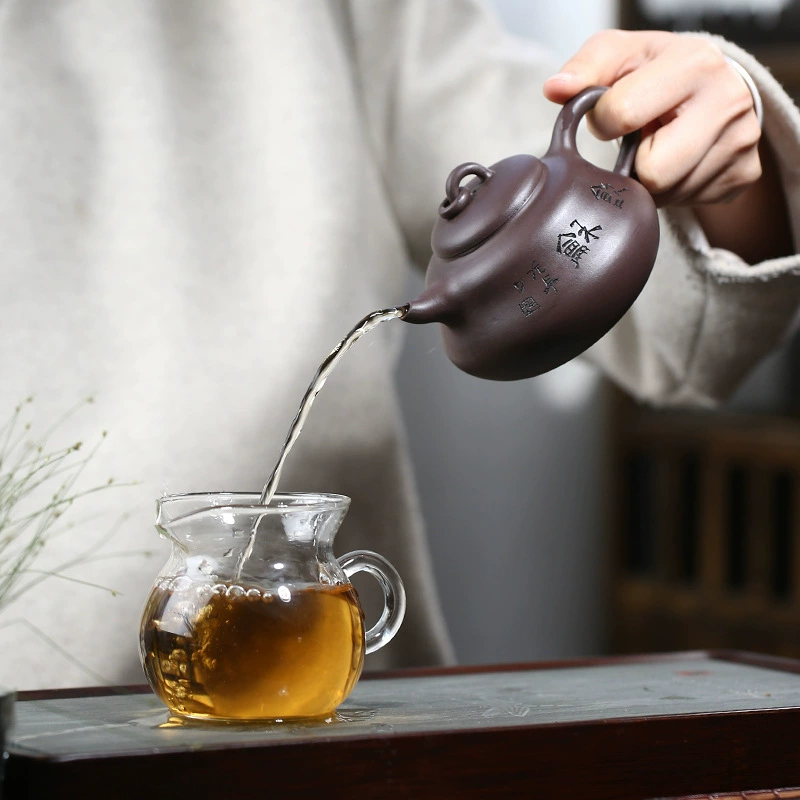 Handcrafted Gourd Style Yixing Purple Clay Teapot 280cc - Image 3