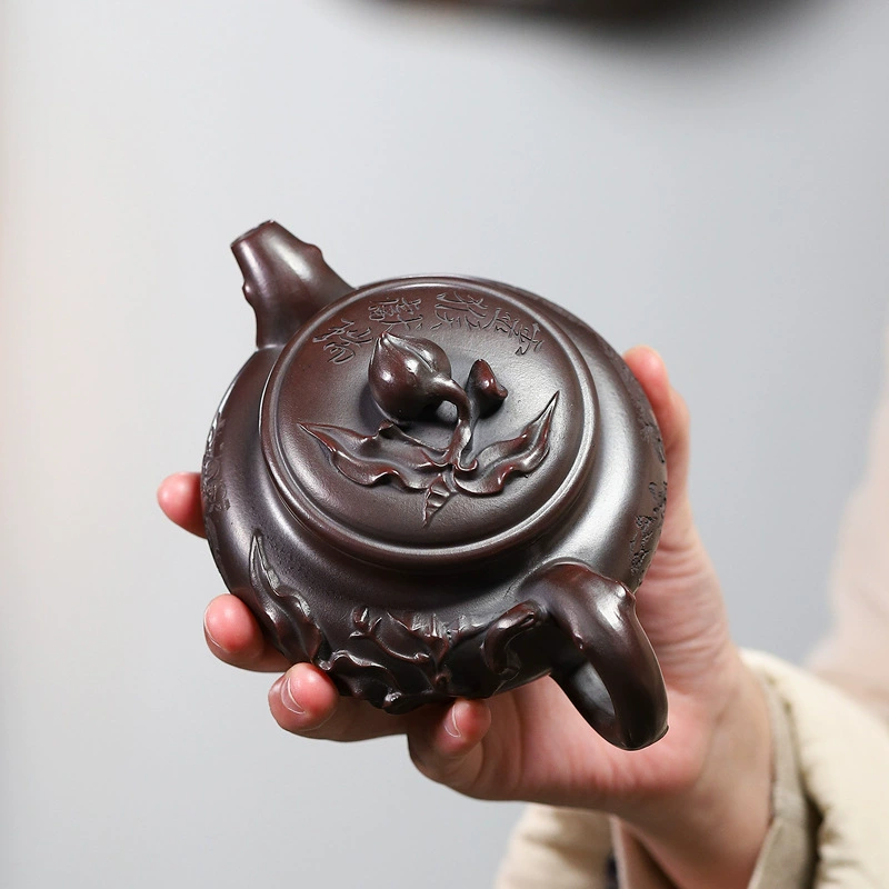 Antique Peach Shaped Zisha Teapot - Image 4
