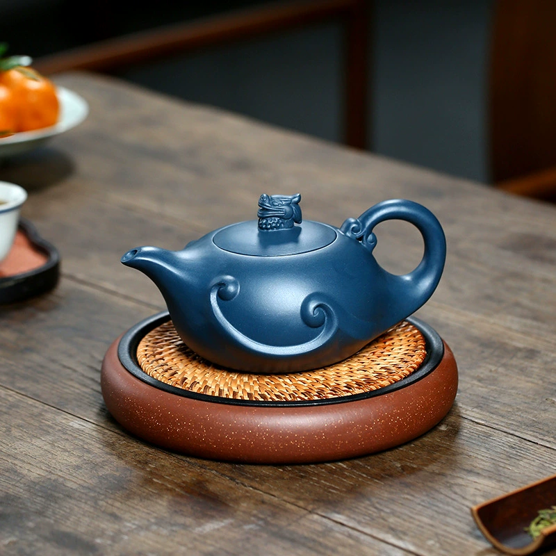 Handcrafted Large Size Majestic Dragon Purple Clay Teapot - Image 3