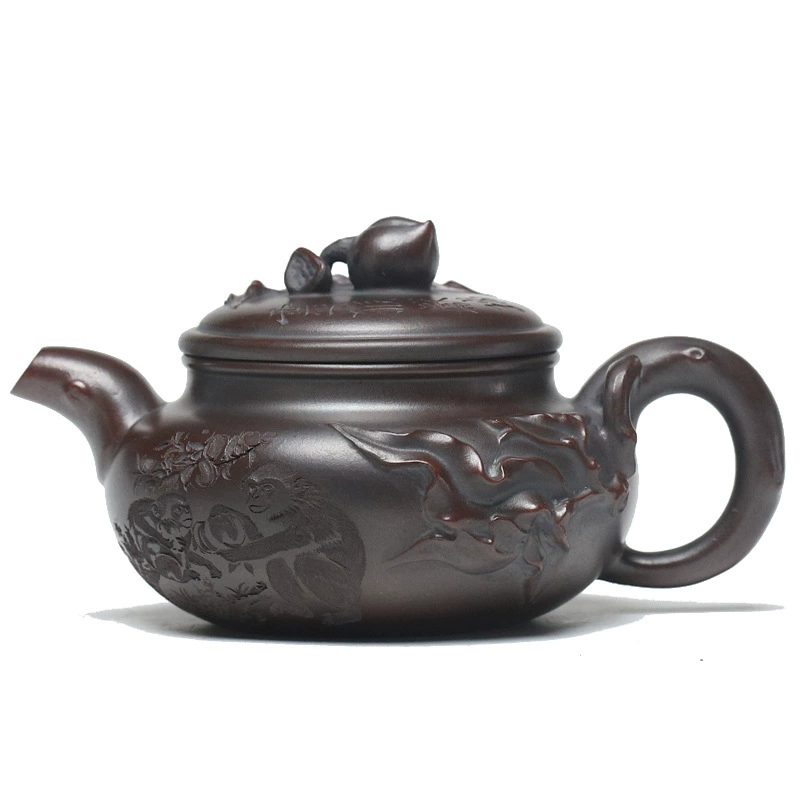 Antique Peach Shaped Zisha Teapot - Image 2