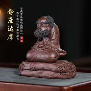 Meditating Bodhidharma Zisha Tea Pet Ornament