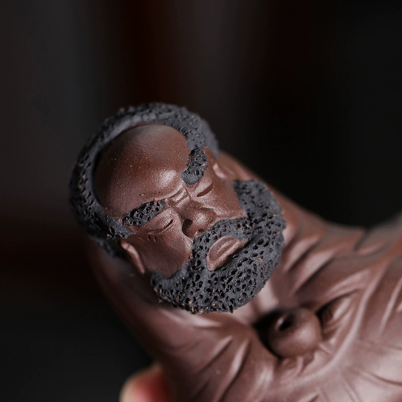 Meditating Bodhidharma Zisha Tea Pet Ornament - Image 3