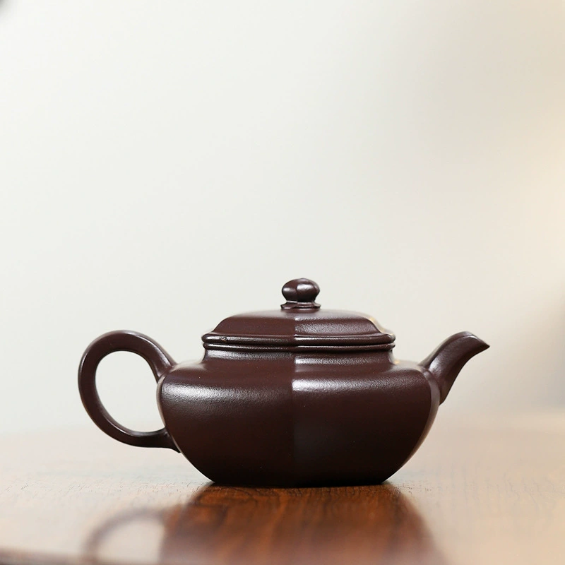 Handmade Hexagonal Antique Zisha Teapot for Home Kung Fu Tea - Image 4