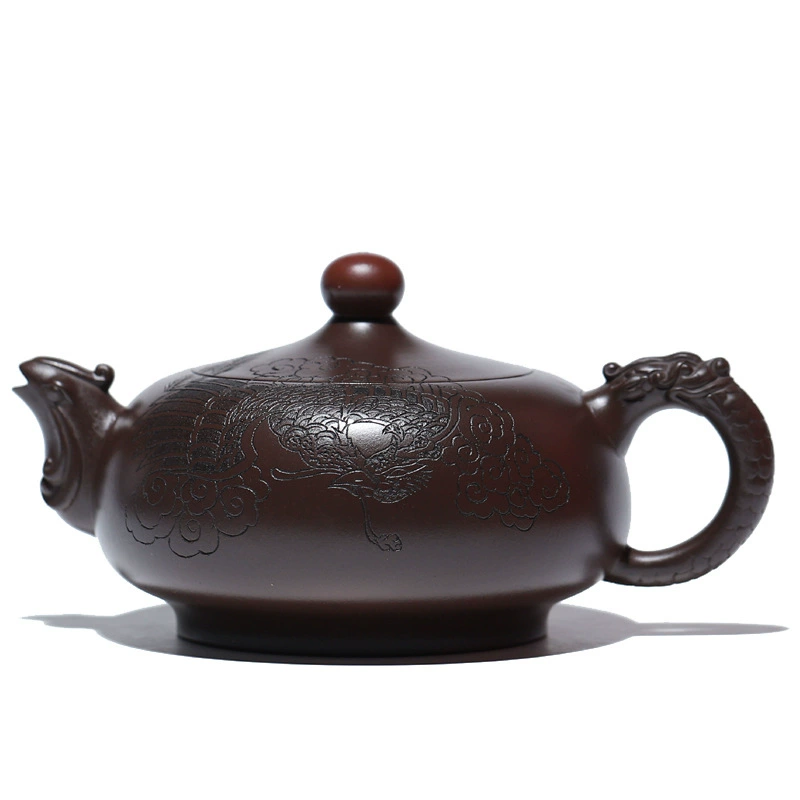 Pure Handmade Good Fortune Rising Zisha Kung Fu Teapot - Image 5