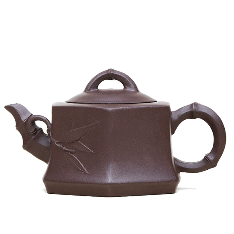 Hexagonal Bamboo Section Small Capacity Zisha Teapot - Image 2