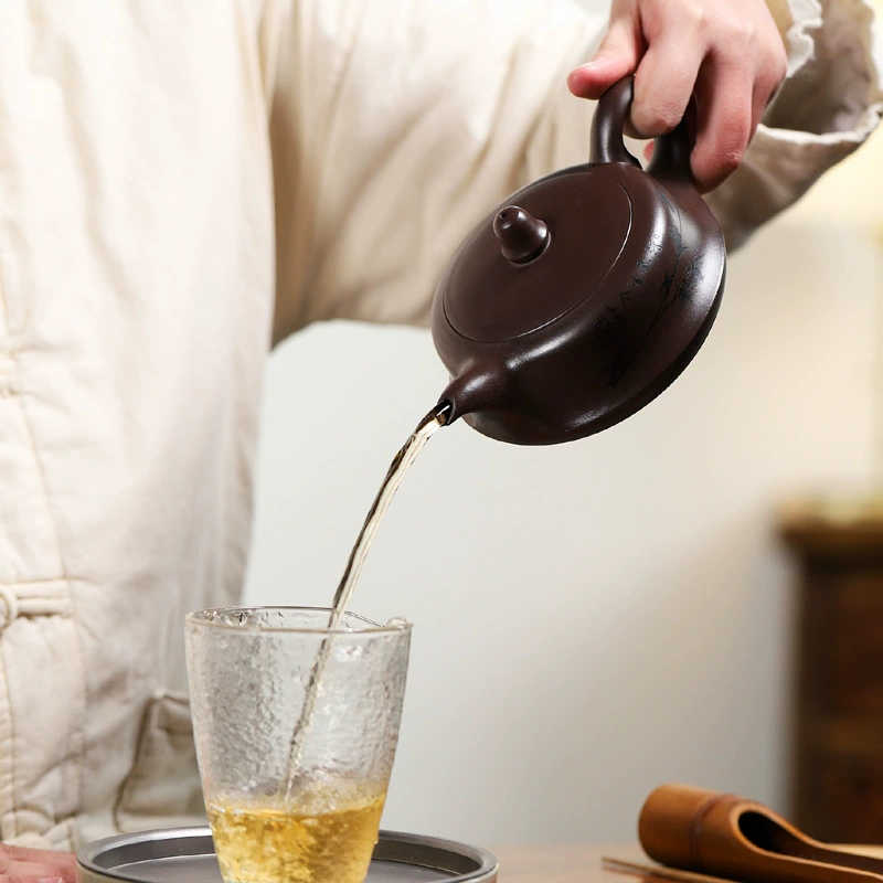 Handmade Smooth Sailing Purple Clay Teapot for Kung Fu Tea - Image 2
